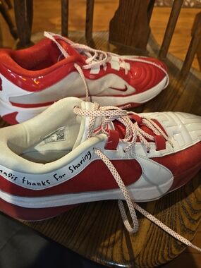 Red and White Athletic Sneakers - Men's Performance Shoes